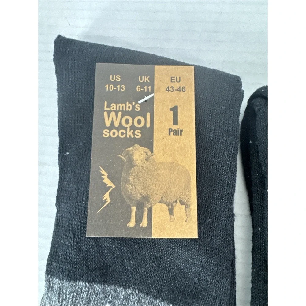 Lamb's Wool Blend Socks NEW Men's US 10-13 Lot of 2 Gray Gold Calf Length 1394